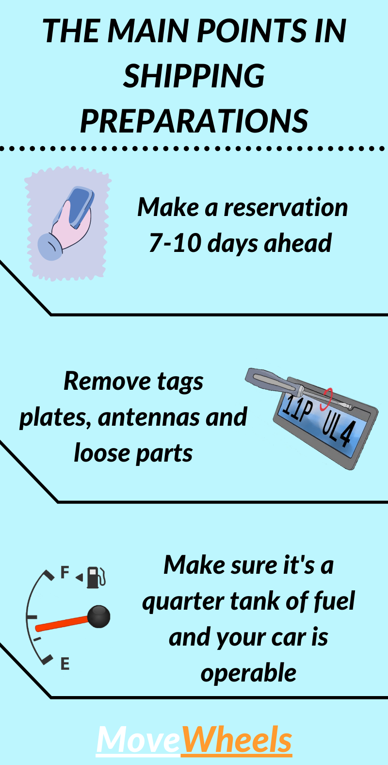 vehicle shipping preparations