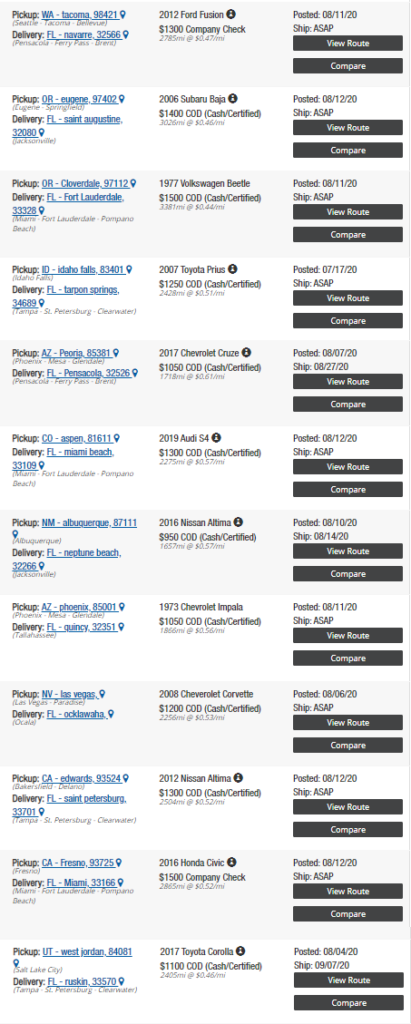 Shipping cost to FL from West