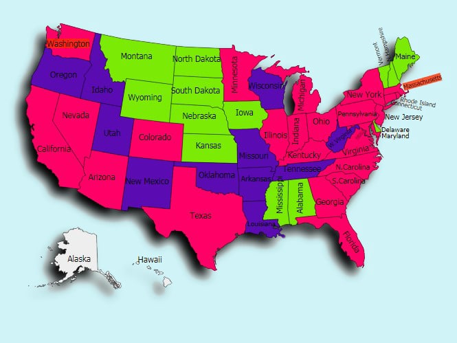 popular states to tow a car to