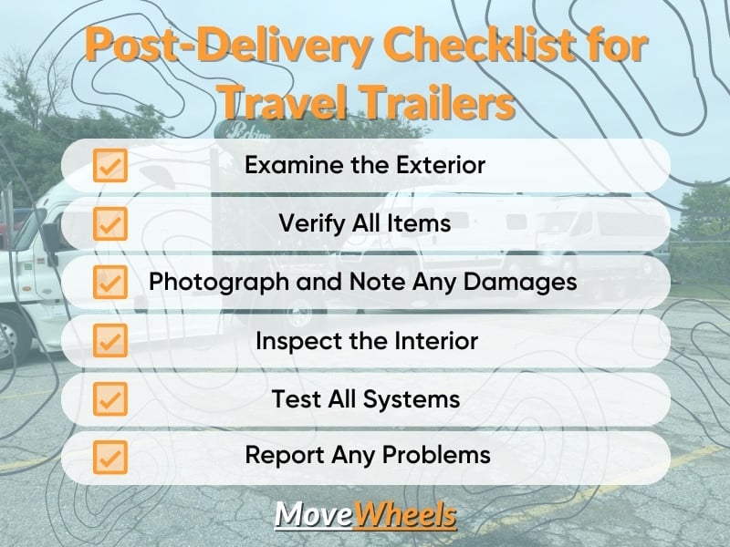 Checklist after RV Shipping
