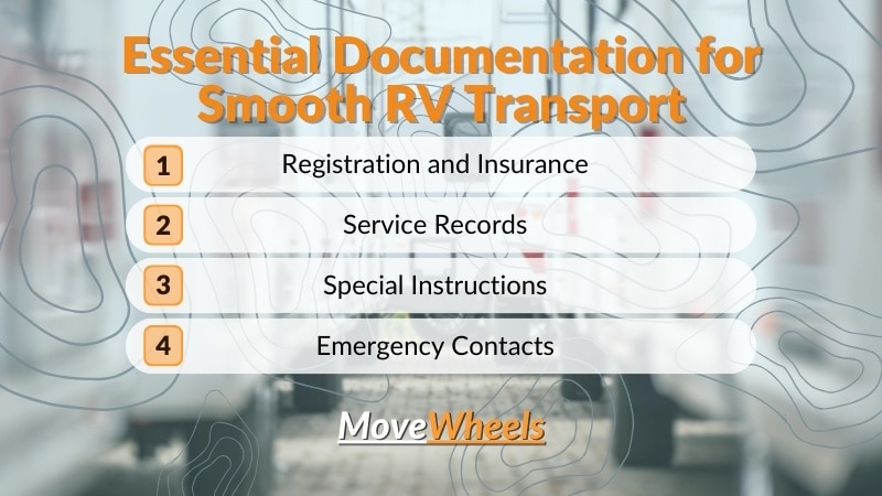 Preparing Documentation for rv transportation
